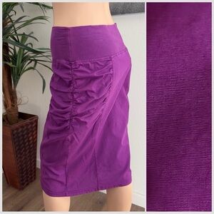 Wearables by XCVI Purple Ruched Women's High Waist Skirt